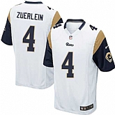 Nike Men & Women & Youth Rams #4 Zuerlein White Team Color Game Jersey,baseball caps,new era cap wholesale,wholesale hats